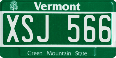 VT license plate XSJ566