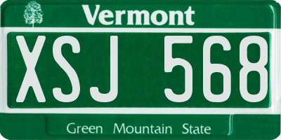VT license plate XSJ568