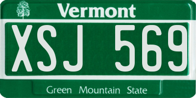 VT license plate XSJ569