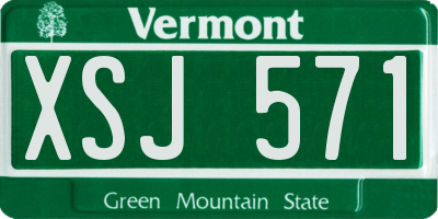 VT license plate XSJ571