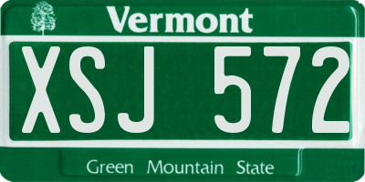 VT license plate XSJ572