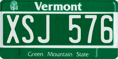 VT license plate XSJ576