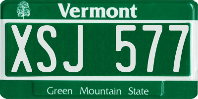 VT license plate XSJ577