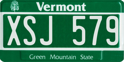 VT license plate XSJ579