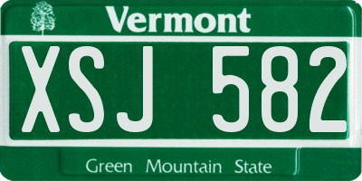 VT license plate XSJ582
