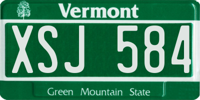VT license plate XSJ584