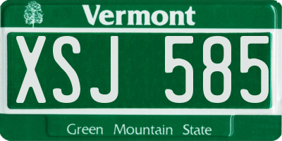 VT license plate XSJ585