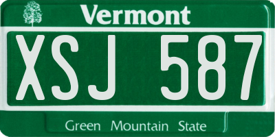 VT license plate XSJ587