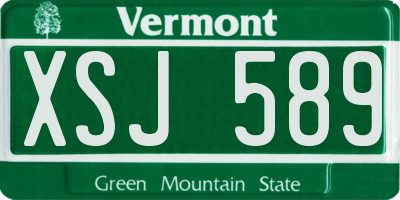 VT license plate XSJ589