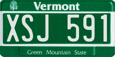 VT license plate XSJ591
