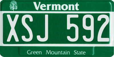VT license plate XSJ592