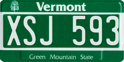 VT license plate XSJ593