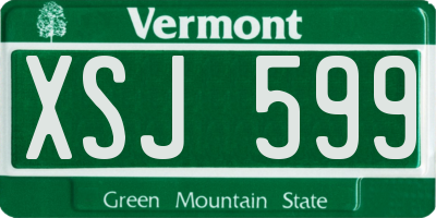 VT license plate XSJ599