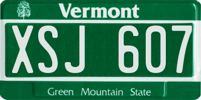 VT license plate XSJ607