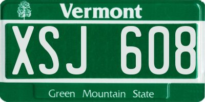 VT license plate XSJ608