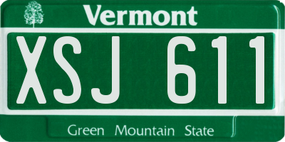 VT license plate XSJ611
