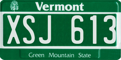VT license plate XSJ613
