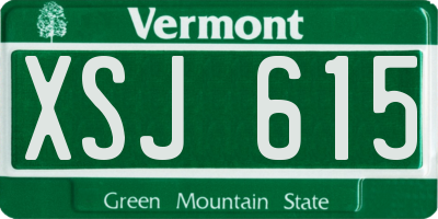 VT license plate XSJ615
