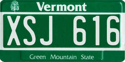 VT license plate XSJ616