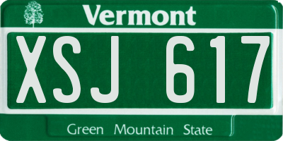 VT license plate XSJ617