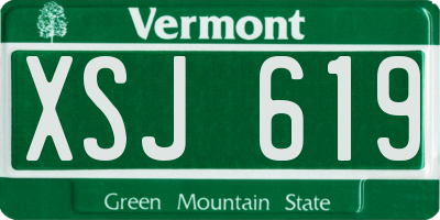 VT license plate XSJ619