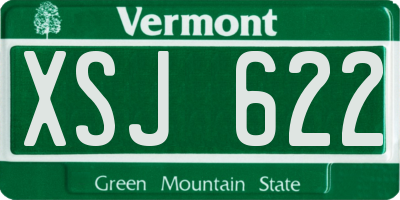 VT license plate XSJ622