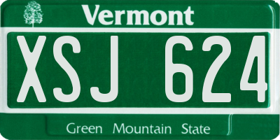VT license plate XSJ624