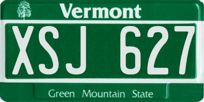 VT license plate XSJ627