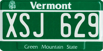 VT license plate XSJ629