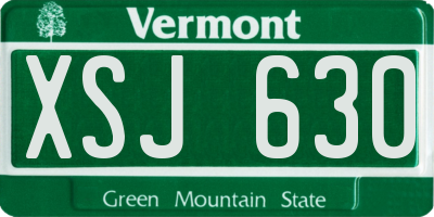 VT license plate XSJ630