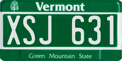 VT license plate XSJ631