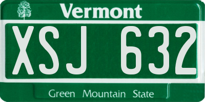 VT license plate XSJ632