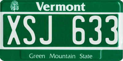 VT license plate XSJ633