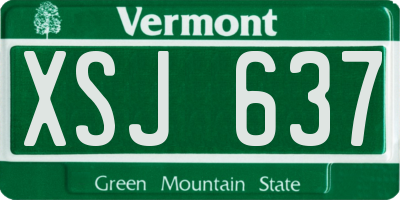 VT license plate XSJ637