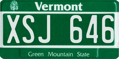 VT license plate XSJ646