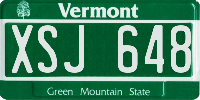 VT license plate XSJ648