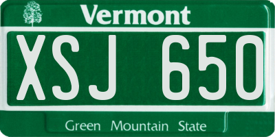 VT license plate XSJ650