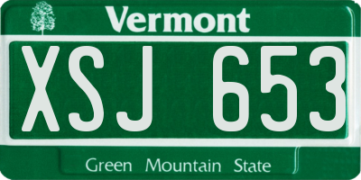 VT license plate XSJ653