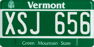 VT license plate XSJ656