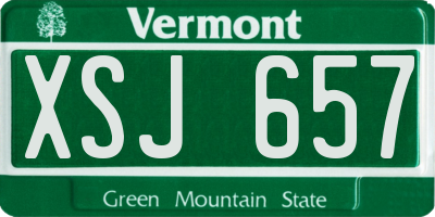 VT license plate XSJ657
