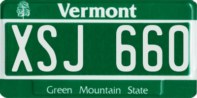 VT license plate XSJ660