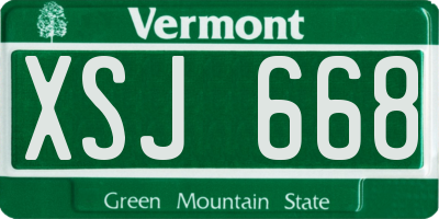 VT license plate XSJ668