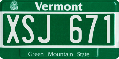 VT license plate XSJ671