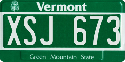 VT license plate XSJ673