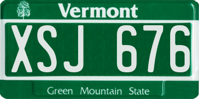VT license plate XSJ676