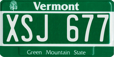 VT license plate XSJ677