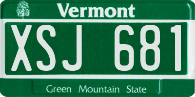 VT license plate XSJ681