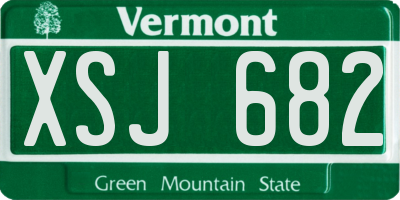 VT license plate XSJ682