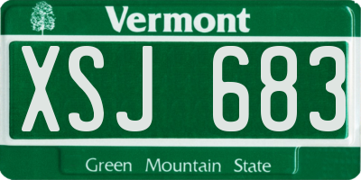 VT license plate XSJ683