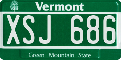 VT license plate XSJ686